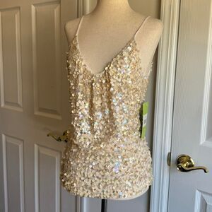 Y2K Iridescent Paillette Sequins Cami NWT Disco